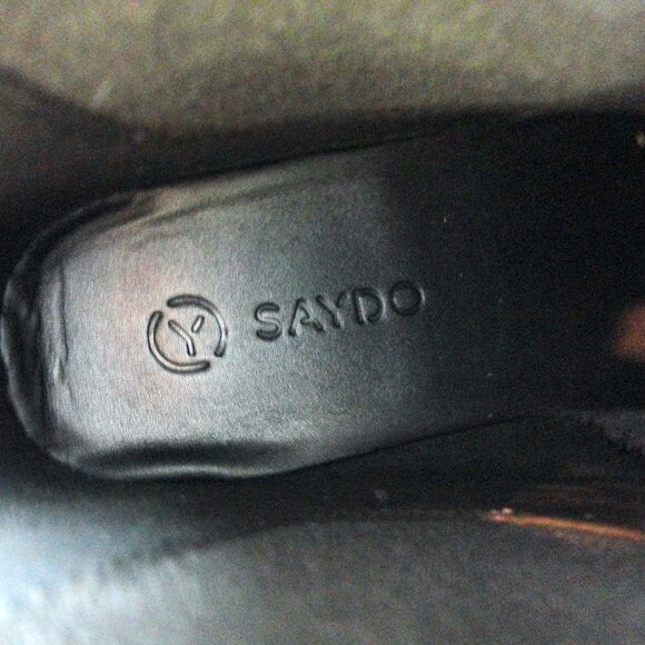 SAYDO Black Leather Lugged Sole Platform Chelsea Boots Ankle Booties EU 36 US 6 - Picture 12 of 12